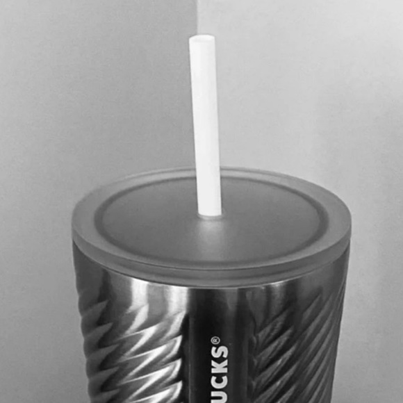 Starbucks Silver Swirl Stainless Steel Cold Cup Tumbler 24oz NWT Holiday 2022 - Picture 9 of 14